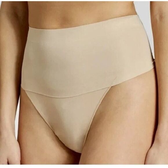 Maidenform Shapewear 2-Pack Tummy Control Thong Panties Light Beige Large NEW - Picture 1 of 16